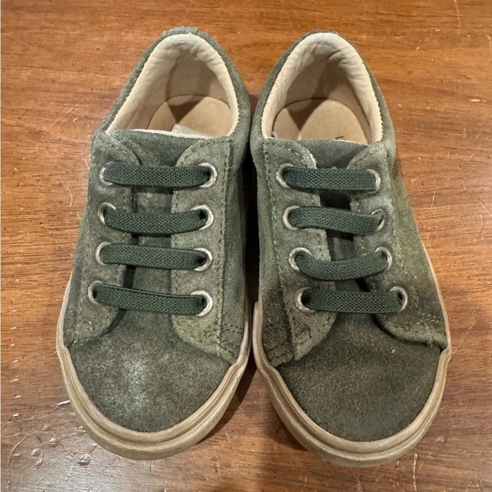 Janie & Jack Toddler Boy Size 7 Green Suede Sneakers
